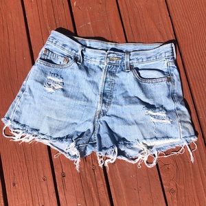 Levi high waisted jean shorts